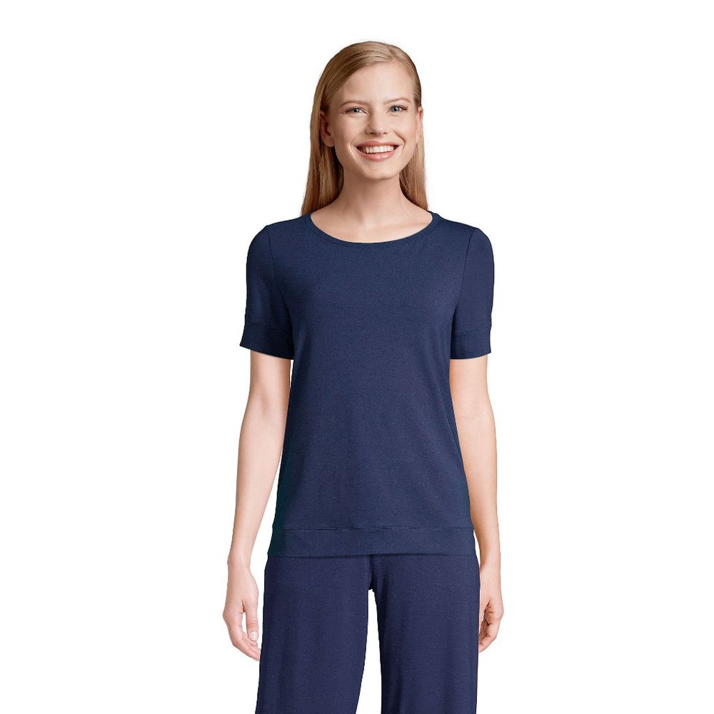 Women's Lounge Short Sleeve Jersey Crewneck Pajama T-shirt, NWT